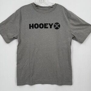Hooey Graphic T-Shirt Mens Large Gray Short Sleeve Logo Western Cotton Blend Tee